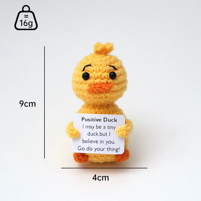 Handmade Wool Crochet Dog Doll – Positive Affirmation Plush for Home Decor
