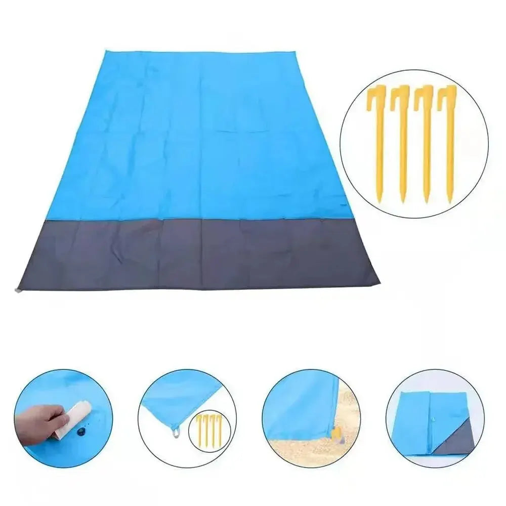 Waterproof Sandproof Beach Mat – 200x140cm Picnic Blanket for Outdoor Travel