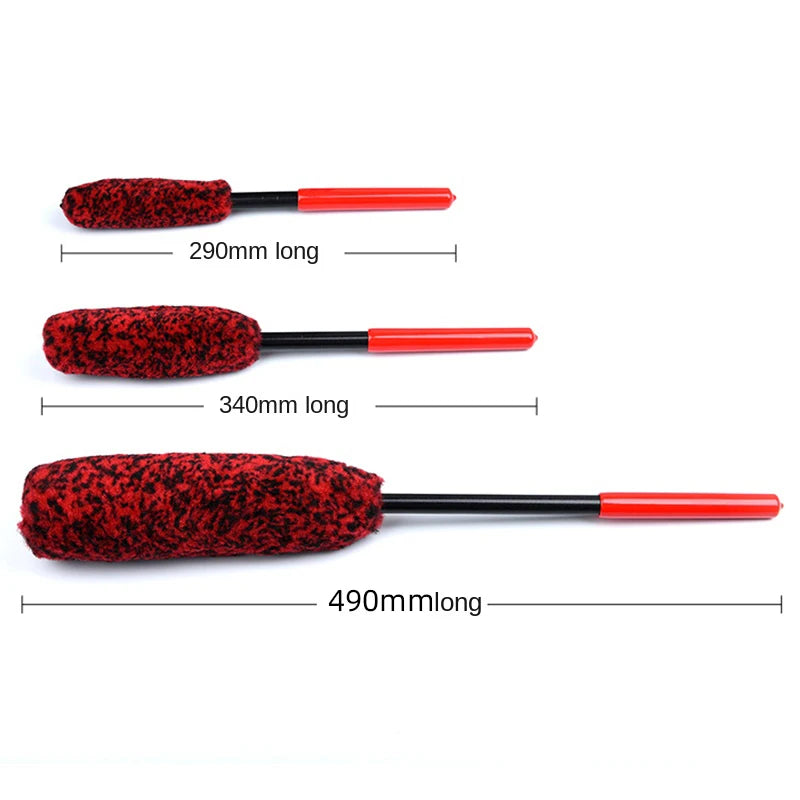 Foldable Car Wheel Brush – Plush Microfiber Hub Cleaning Tool for Detailing