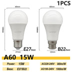 Energy Saving LED Light Bulb – A60 A80 E27 B22 Lamp for Home Lighting