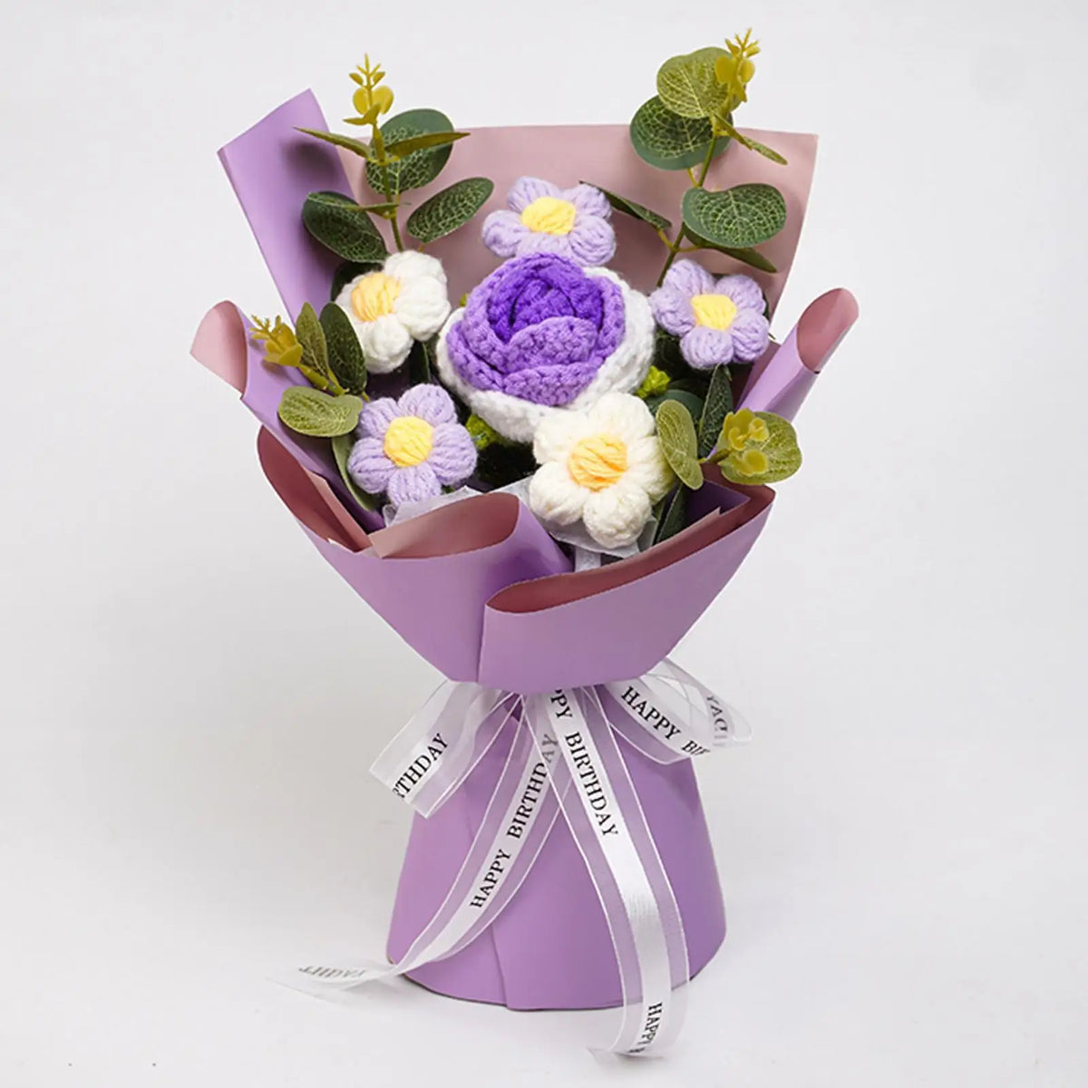 Handmade Crochet Flower Bouquet – Knitted Floral Decor for Gift Giving