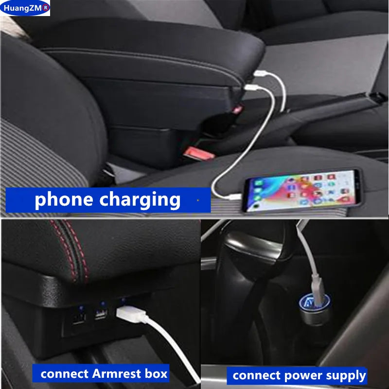 Center Console Armrest Box – Storage Organizer for Peugeot 208 and 2008