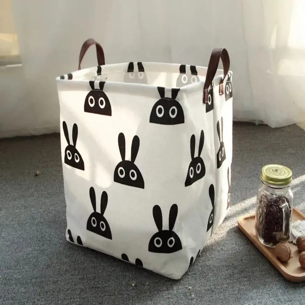 Foldable Cotton Linen Laundry Basket – Large Storage Bin for Home Organization