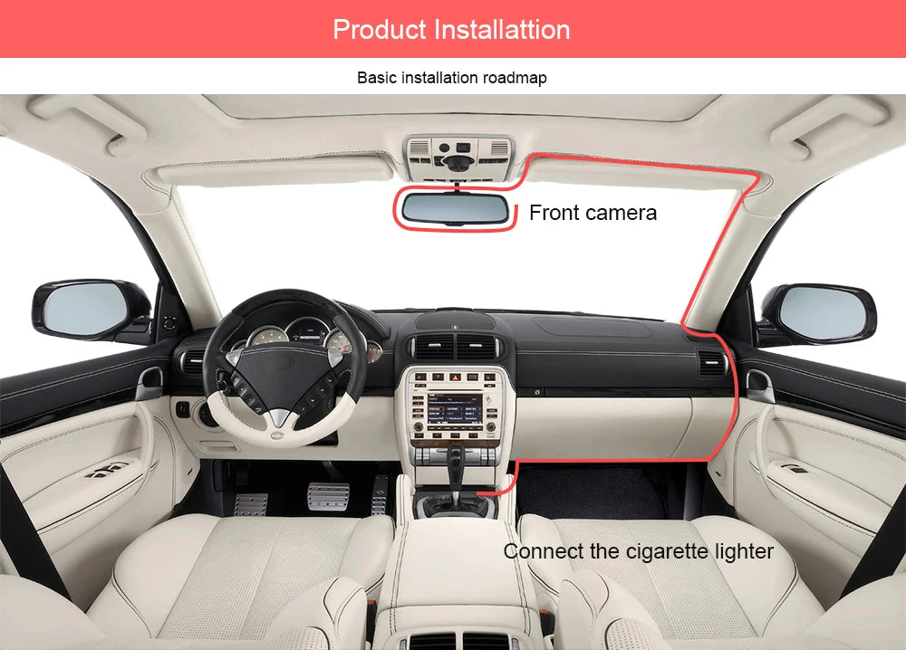 Triple Lens Car Dash Cam – 1080P 3-Channel Video Recorder for Vehicle Security