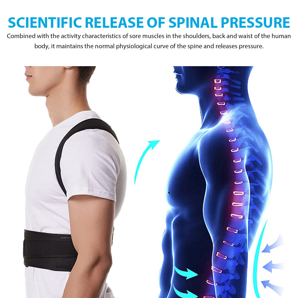 Adjustable Back Posture Corrector – Lumbar Support Belt for Men and Women