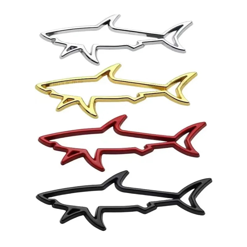 Metal Shark Emblem Badge – 3D Hollow Decal for Car and Motorcycle Styling