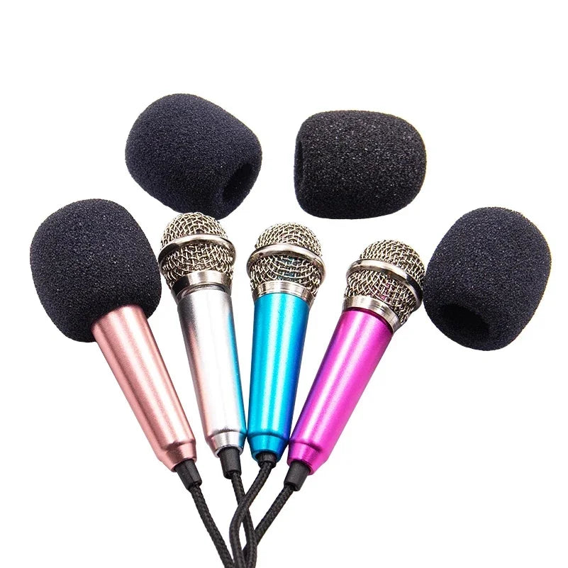Mini Stereo Microphone – 3.5mm Handheld Mic for Phone Laptop Karaoke