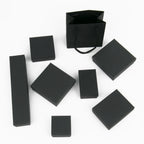 Black Square Jewelry Box – Velvet Display Organizer for Rings and Earrings