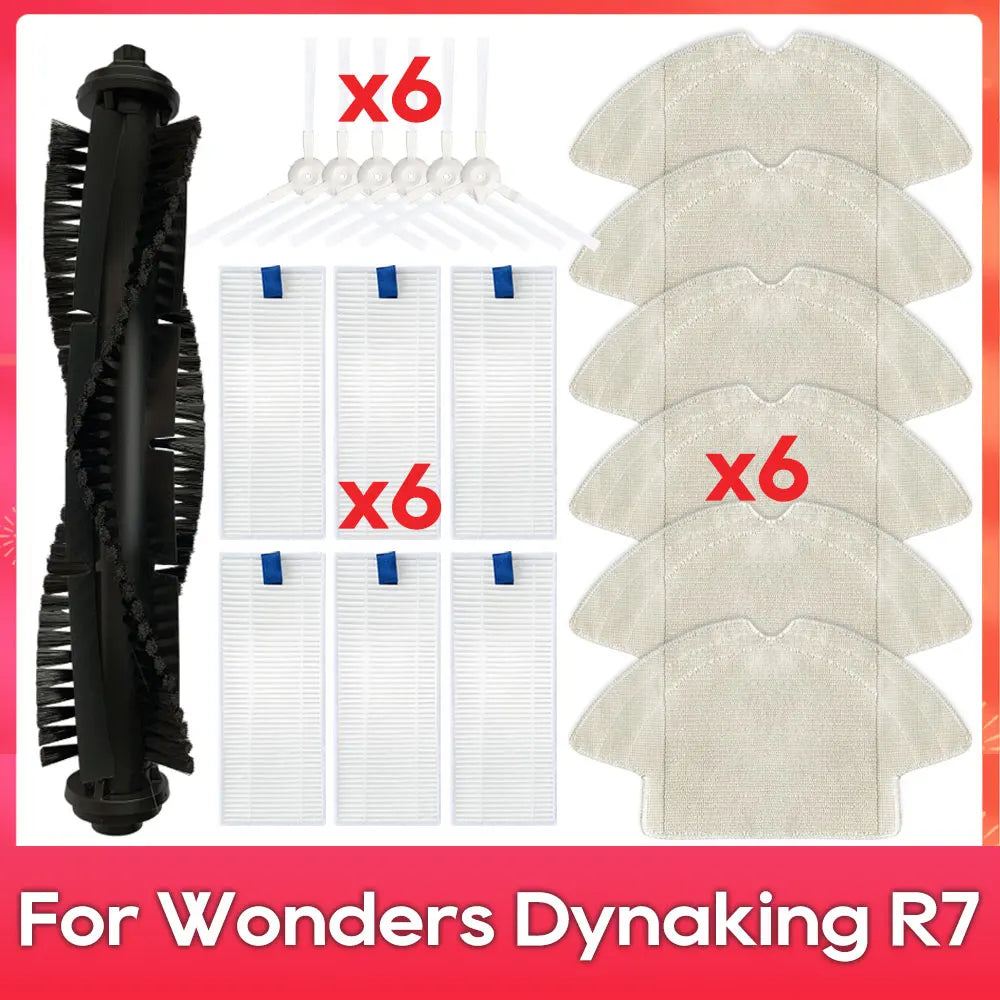 Vacuum Replacement Parts Kit – Main Side Brush Filter Mop for Robotic Vacuums