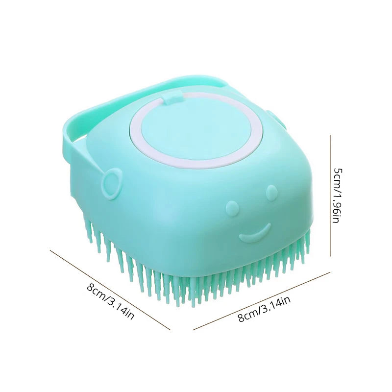 Silicone Pet Bathing Brush – Soft Massage Grooming Tool for Dog and Cat Cleaning