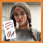 Realistic Fake Scar Tattoos – Bloody Wound Decals for Halloween Makeup