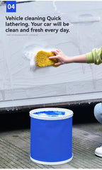 Collapsible Oxford Folding Bucket – Waterproof Portable Basin for Car Washing