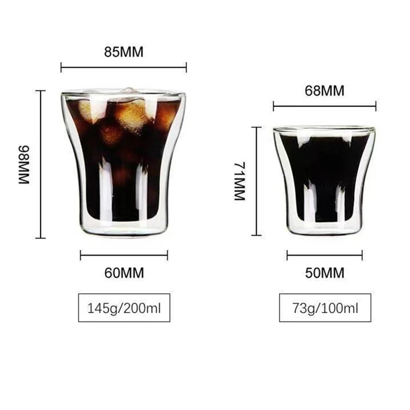 Double-Layer Glass Coffee Mug – Heat Resistant Cup for Espresso and Tea