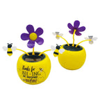 Solar Dancing Sunflower and Butterfly – Dashboard Figurine for Desk Decor