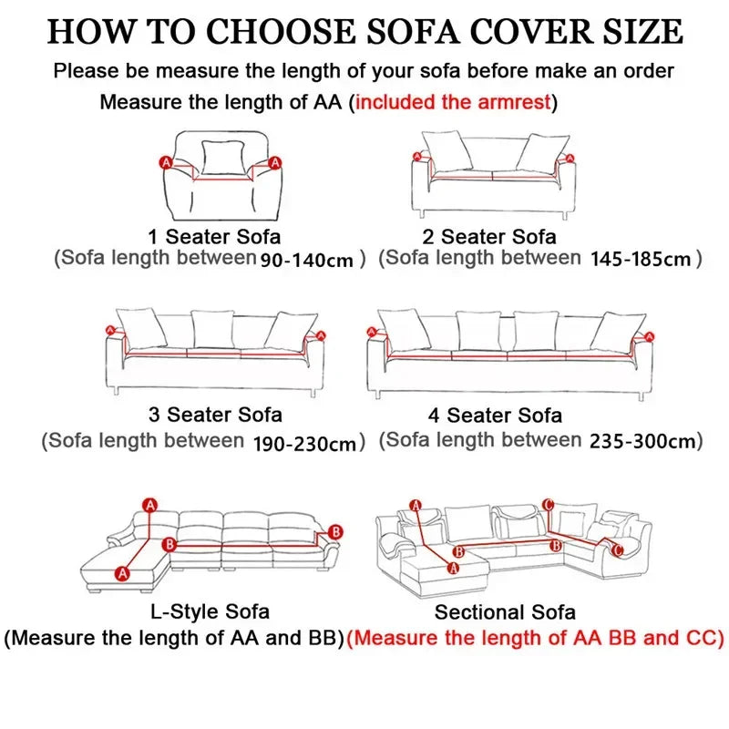 Elastic Spandex Sofa Cover – Stretch Slipcover for Living Room Furniture