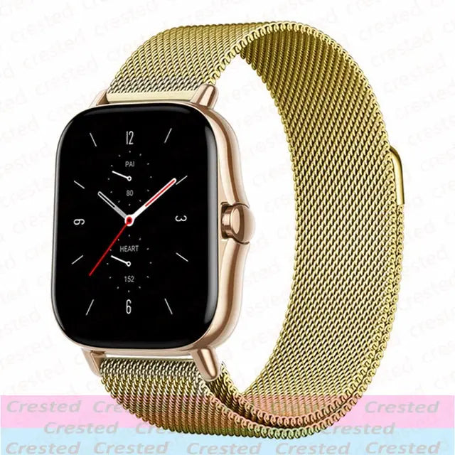 Milanese Stainless Steel Watch Band – 20mm 22mm Strap for Amazfit Smartwatches