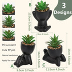 Artificial Aloe Vera Succulent Set – Cartoon PE Pot Plants for Home Decor