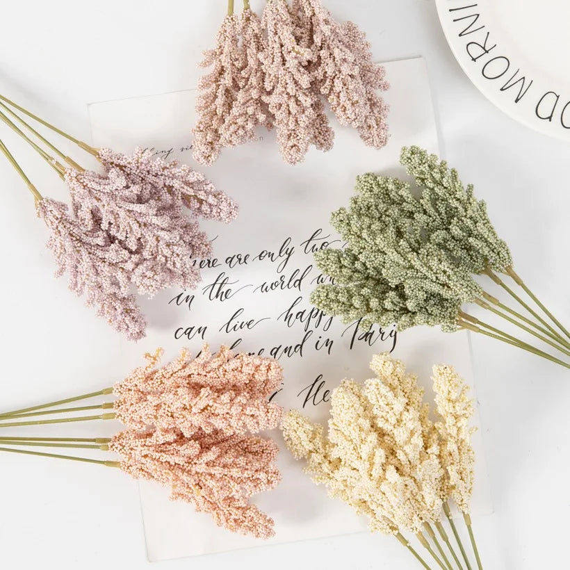 Artificial Lavender Flowers – PE Plastic Plant Bouquet for Home Table Decor