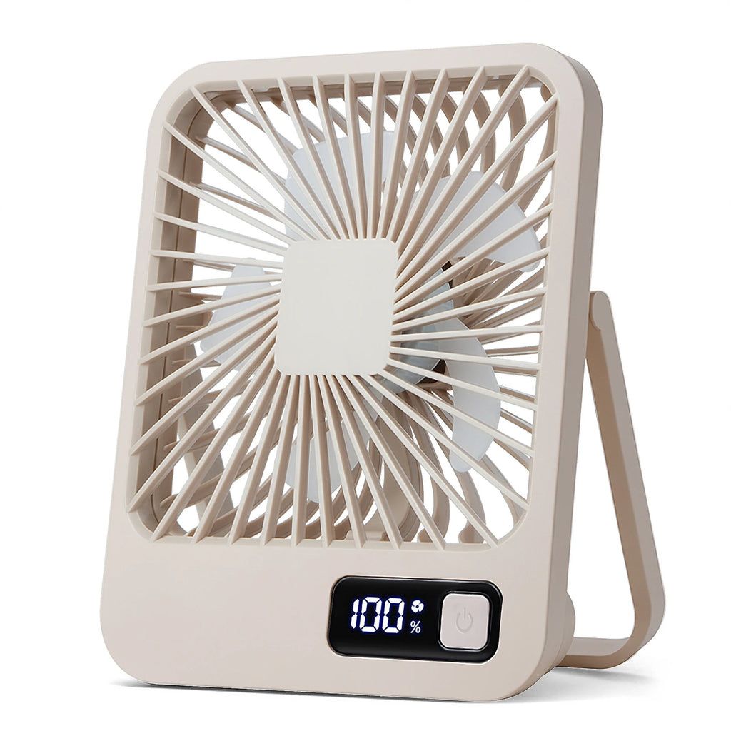 Portable USB Desk Fan – Rechargeable 5-Speed Cooling for Office and Travel