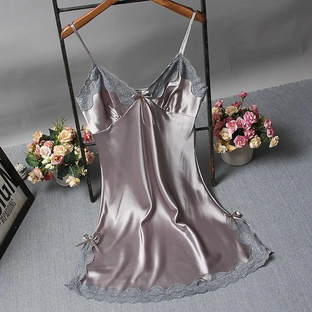Lace Patchwork Camisole Nightdress – Sexy Sleepwear for Wedding Night