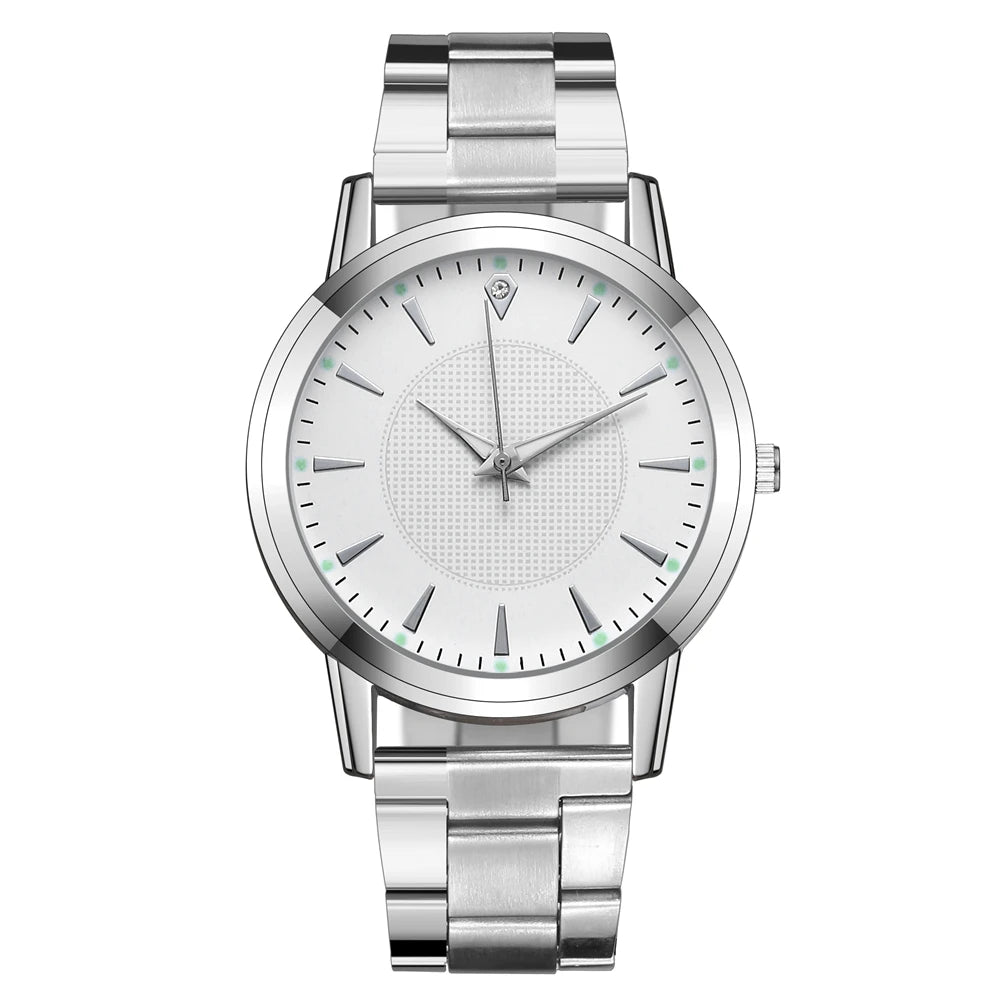 Stainless Steel Couple Watch – Silver Mesh Quartz for Fashion Accessories