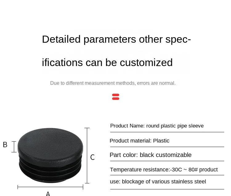 Round Steel Pipe End Caps – Protective Tubing Inserts for Furniture Legs