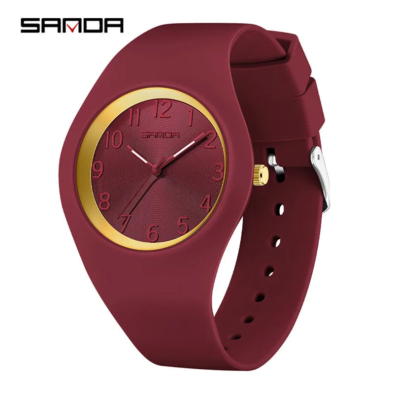 Silicone Quartz Wristwatch – Lightweight Sport Clock for Students