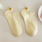 Embroidered Cotton Animal Socks – Breathable Casual Footwear for Women