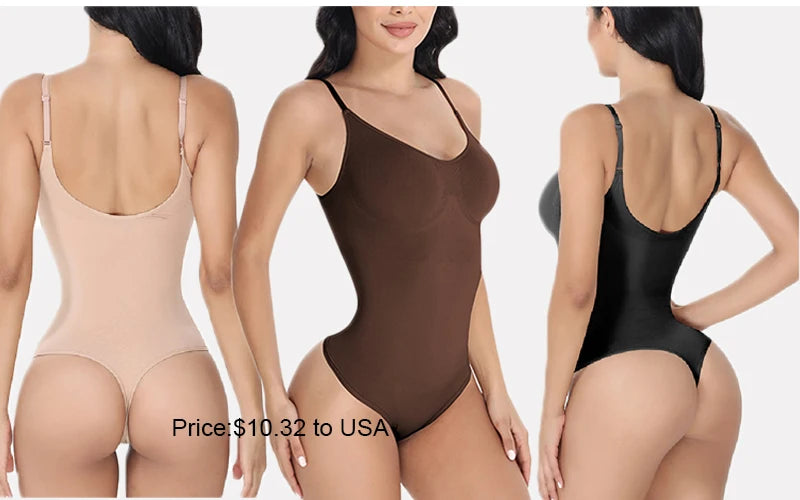 Ribbed Tummy Control Jumpsuit – Open Crotch Shapewear for Daily Compression