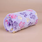 Fleece Pet Blanket – Paw Print Warm Mat for Small to Large Dogs and Cats