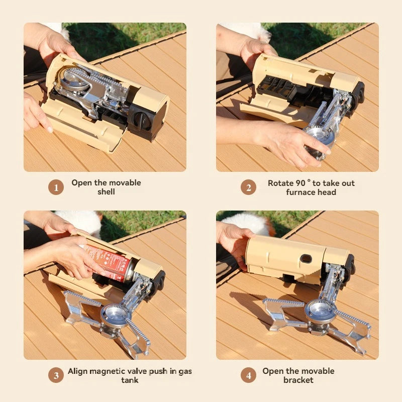 Portable Camping Gas Stove – Folding Cassette Burner for Outdoor Cooking