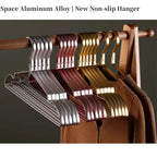 Golden Aluminum Alloy Coat Hangers – Durable Wardrobe Storage Organizer