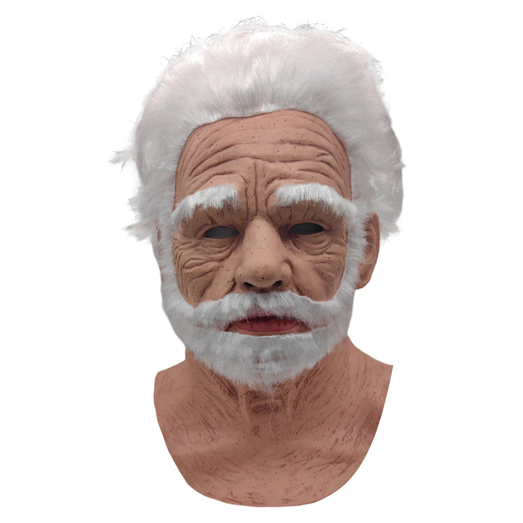 Realistic Bald Old Man Mask – Latex Creepy Cosplay Prop for Halloween