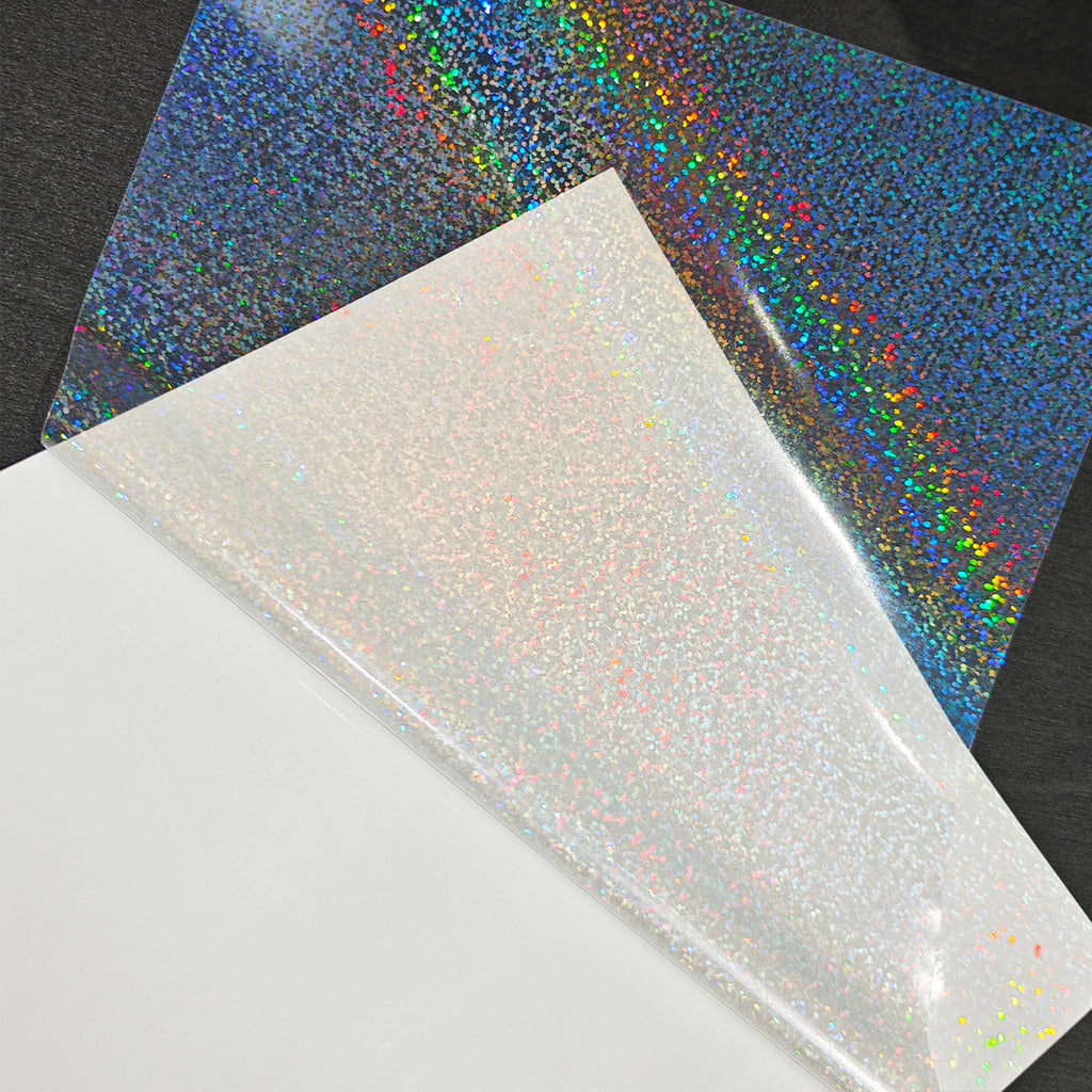 Holographic Vinyl Laminating Sheets – 2.9x4.1 Inch Waterproof Sticker Paper for Crafts