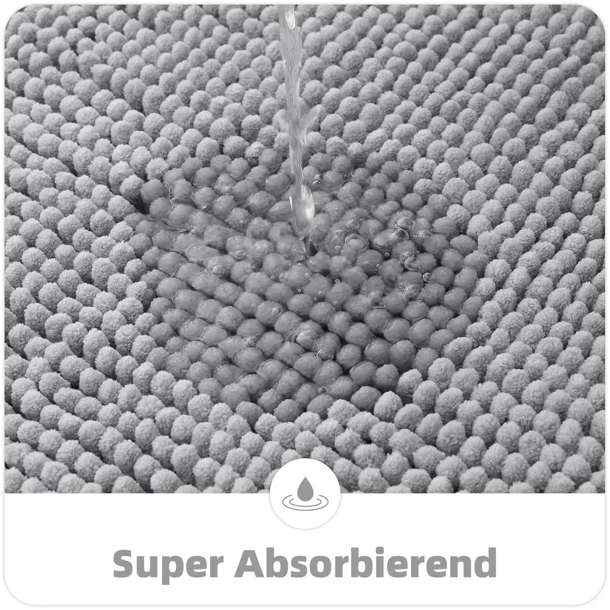 Chenille Bathroom Mat – Ultra Soft Absorbent Non-slip Rug for Shower Floors