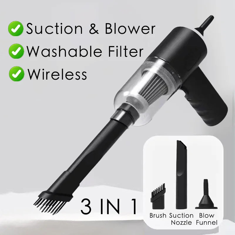 6-in-1 Handheld Car Vacuum – Wireless Portable Cleaner for Auto and Home