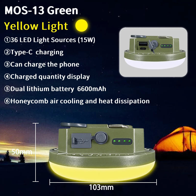 Rechargeable LED Camping Lantern – Magnetic Portable Light for Outdoor Tent