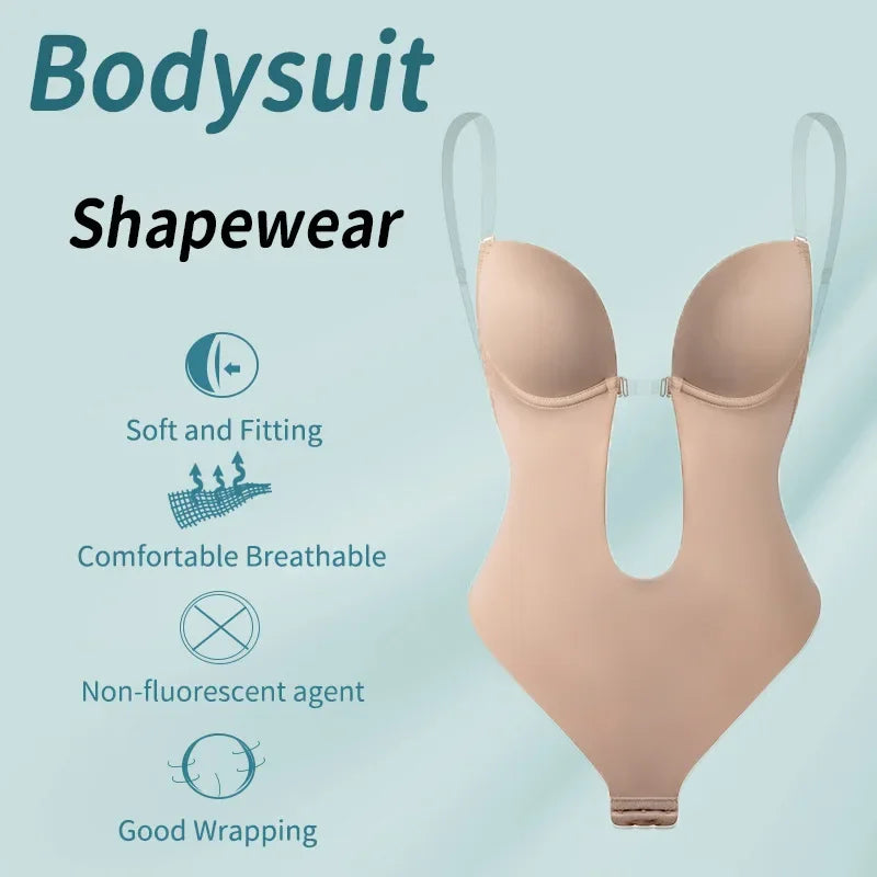 Backless Bodysuit Shapewear – Tummy Control Thong for Invisible Slimming Support