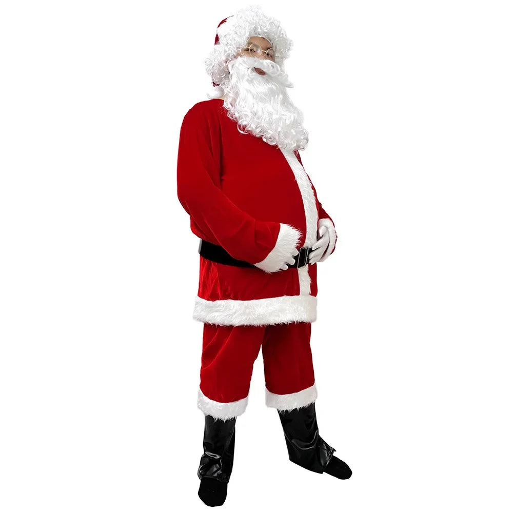 Santa Claus Costume Set – Plush Festival Outfit for Christmas Parties M-4XL