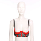 Wetlook Leather Push Up Bralette – Underwire Lace Lingerie for Sexy Cosplay