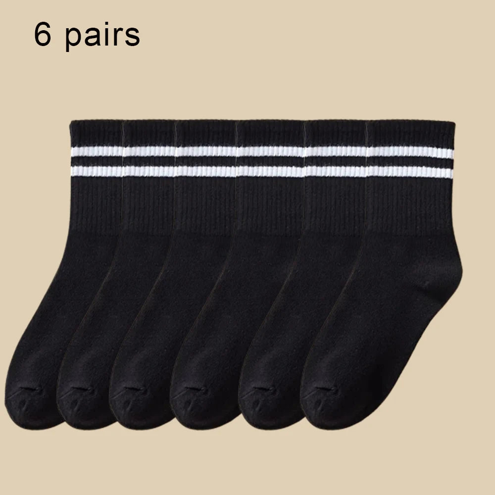 Mid Length Cotton Socks – Solid Color Business Casual for Daily Wear