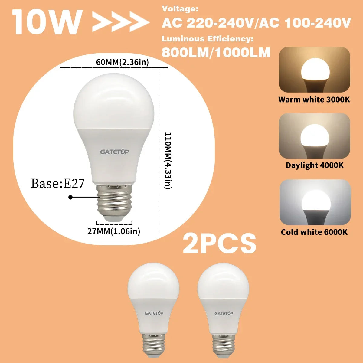 E27 LED Light Bulbs – Ultra-Bright Energy Efficient for Home Lighting