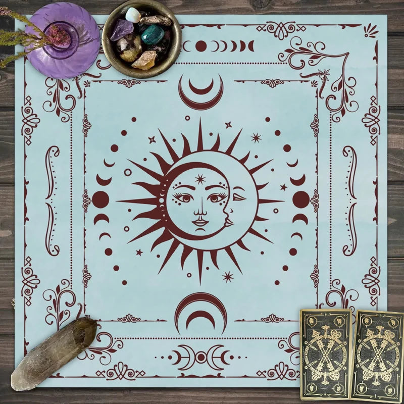 Snake Floral Tarot Tablecloth – Astrology Altar Decor for Divination Rituals