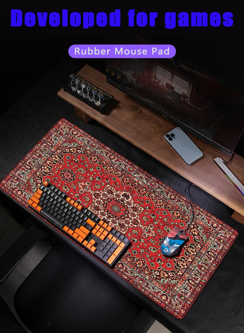 Persian Carpet Mouse Pad – Large XXL Rug for Office Desk and Gaming Setup