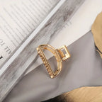 Gold Metal Heart Hair Claw Clips – Non Slip Geometric Barrettes for Daily Wear