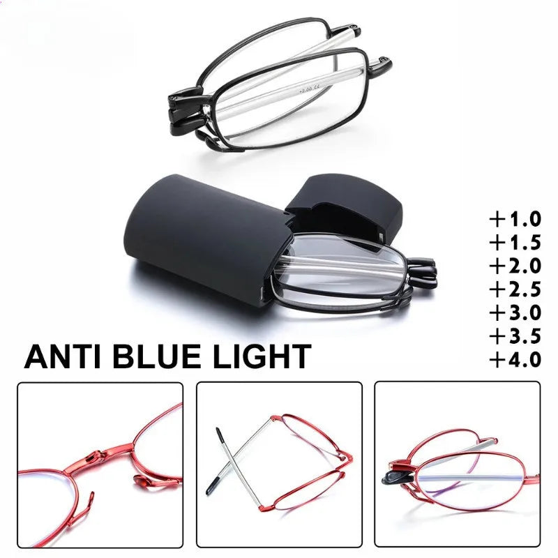 Foldable Anti Blue Light Reading Glasses – Magnified Eyewear for Men and Women