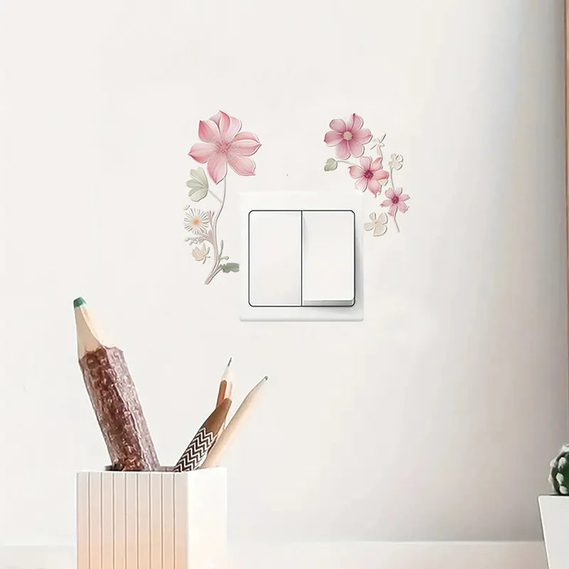 Floral PVC Wall Decal – Removable Waterproof Sticker for Home Decor