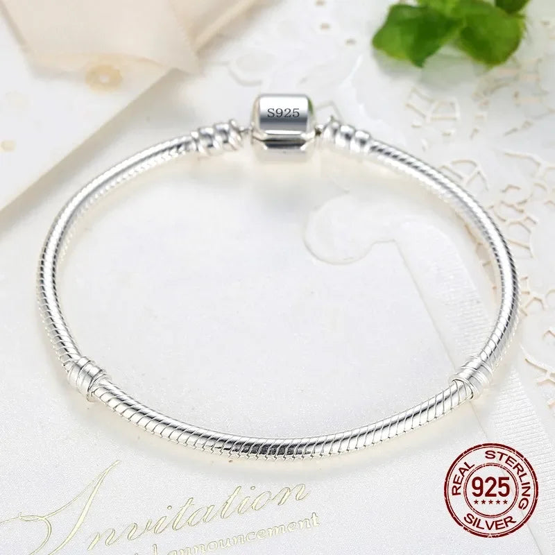925 Sterling Silver Snake Chain Bracelet – Handmade Jewelry for Women