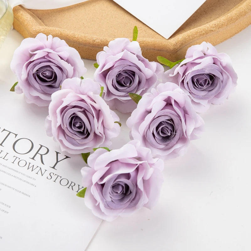 Artificial Silk Rose Heads – Decorative Flowers for Wedding Home Decor