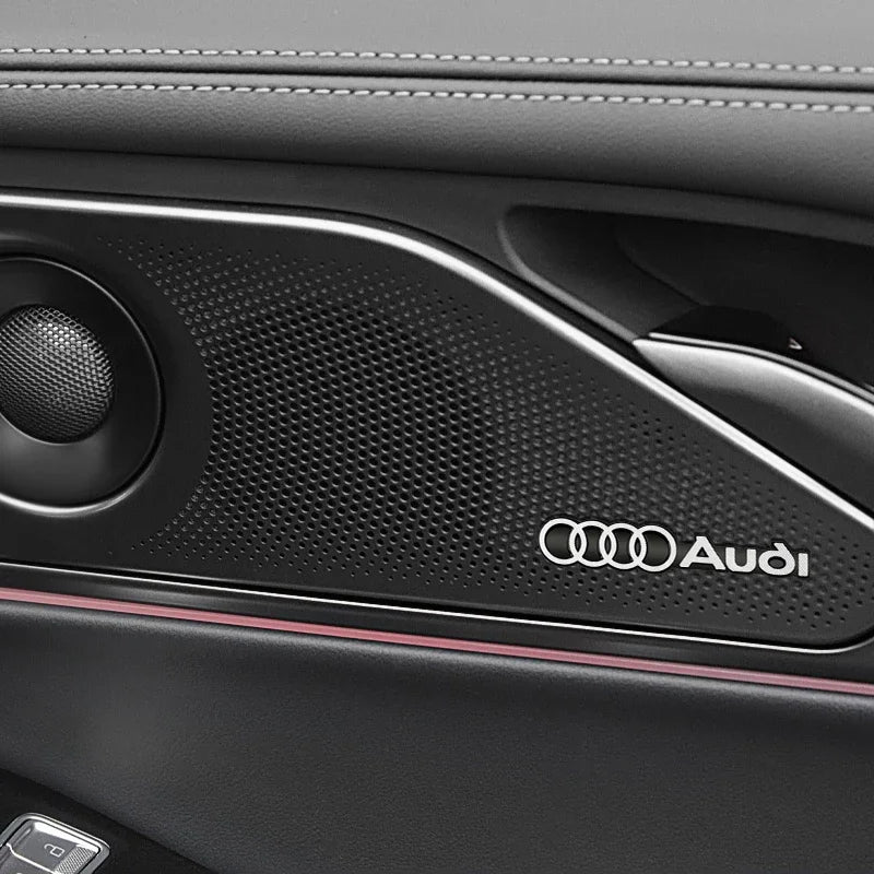 3D Aluminum Car Badge Emblems – Interior Audio Decoration for Audi Models